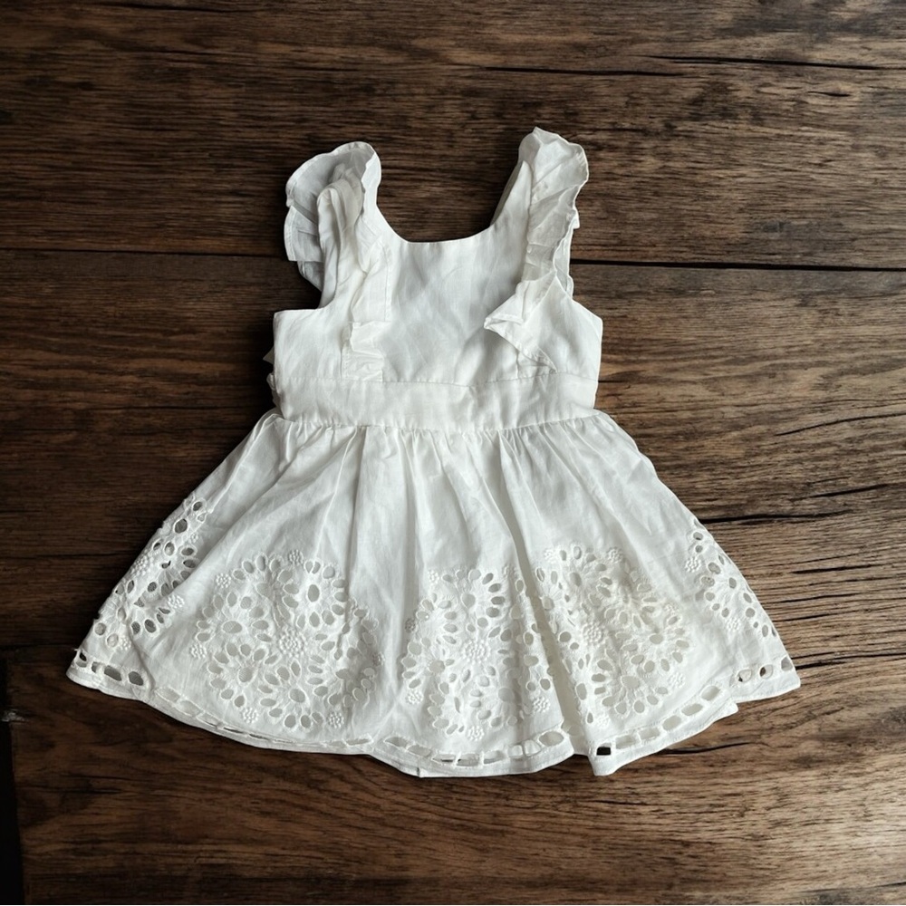 Disney White Ruffled Eyelet Sundress